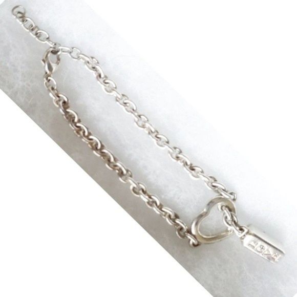 Diamond Bradford Exchange 925 Sterling Silver Charm Heart Bracelet 8" - Picture 8 of 14